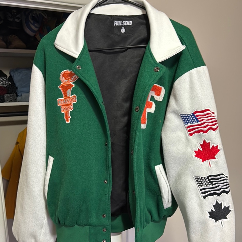 Full Send Green Varsity Jacket